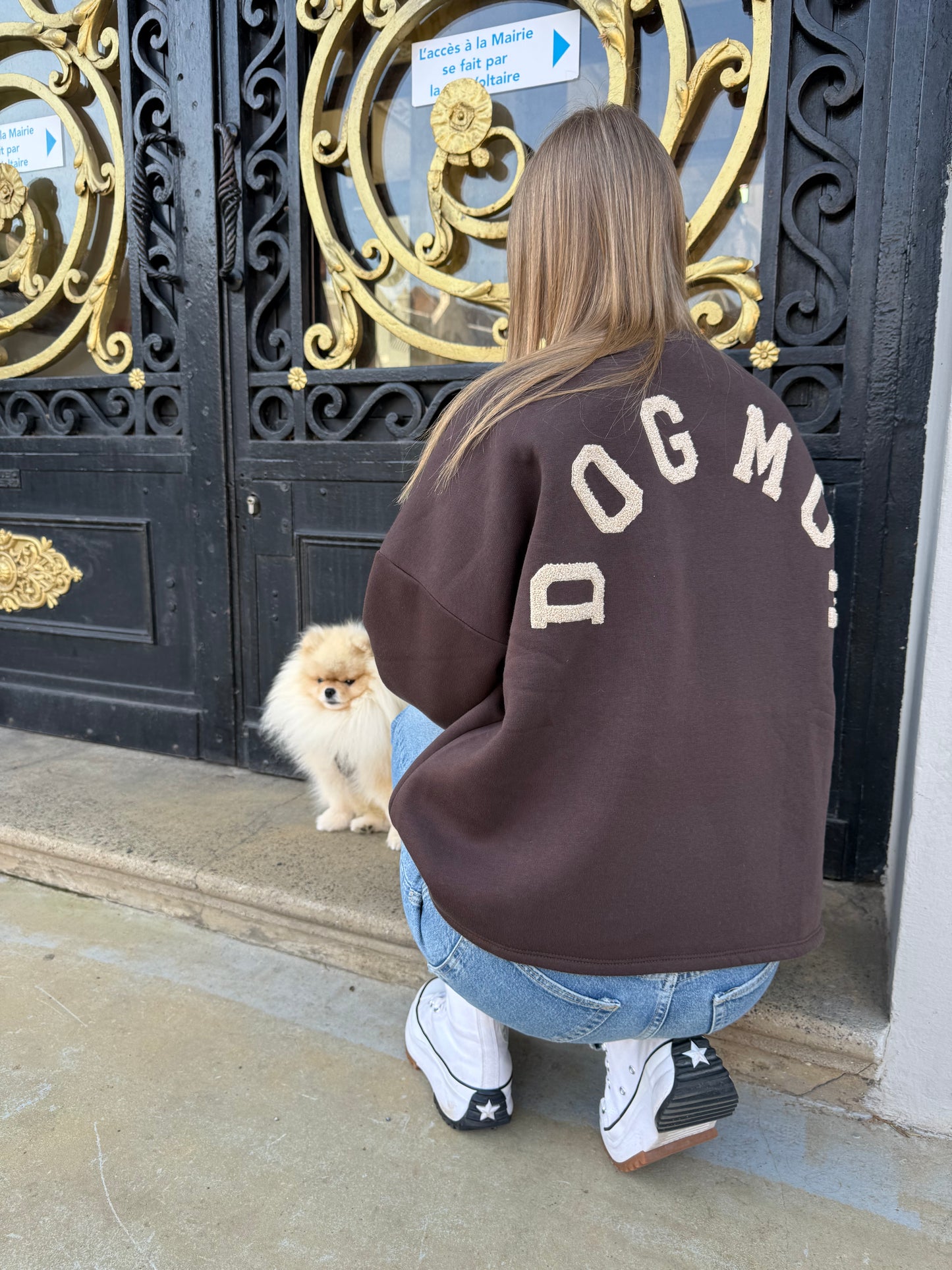 Pull Oversize marron | Dog Mom