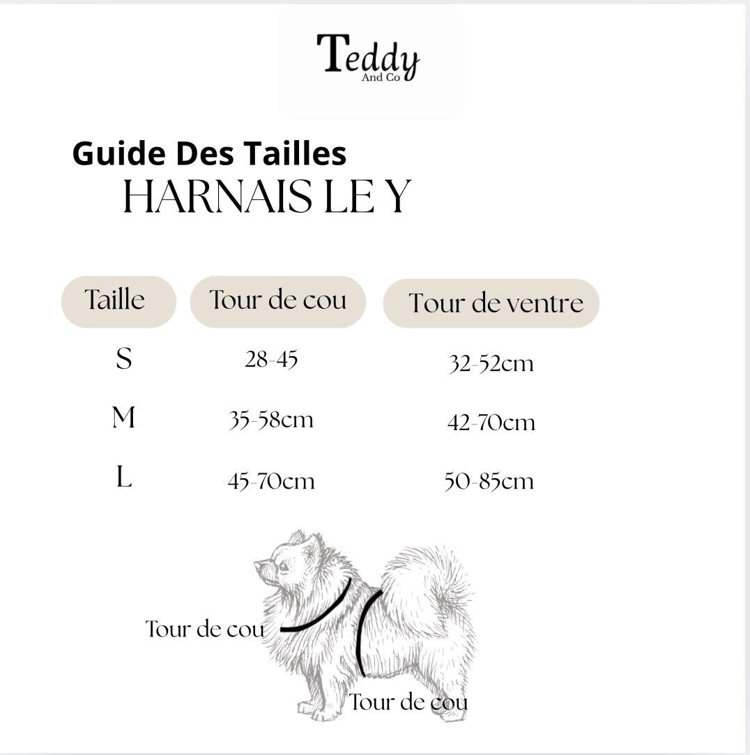 Harnais en Y Coffee┃Tissu Bouclette
