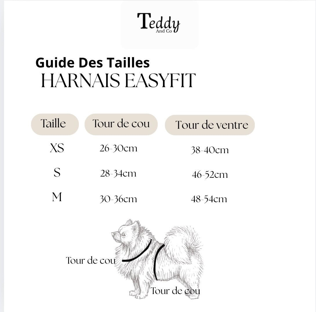 Harnais Easy Fit Coffee┃Tissu Bouclette